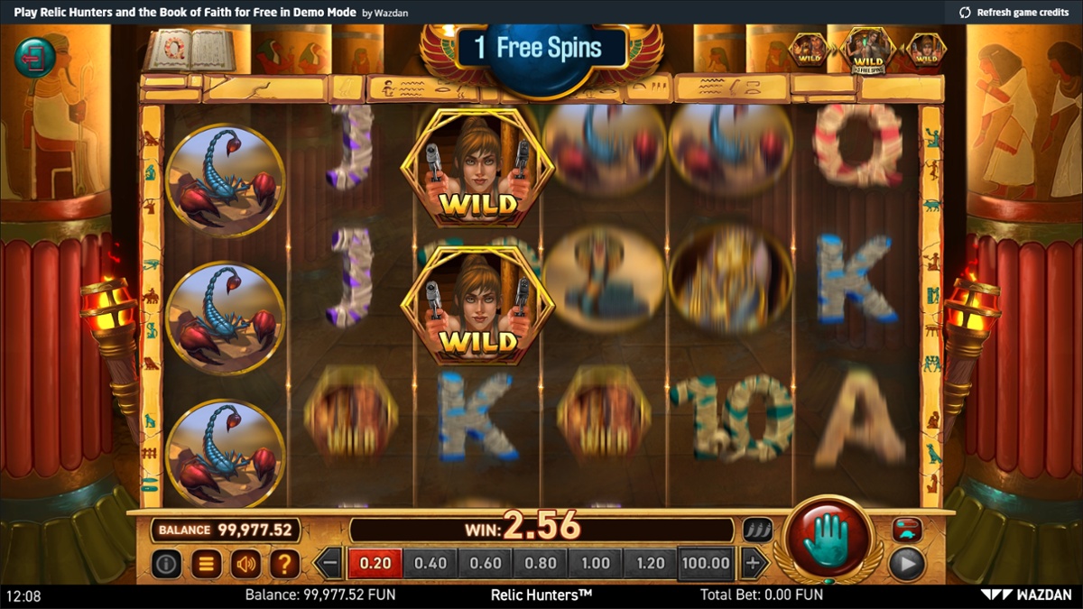 Wandering Wilds free spins feature in Relic Hunters