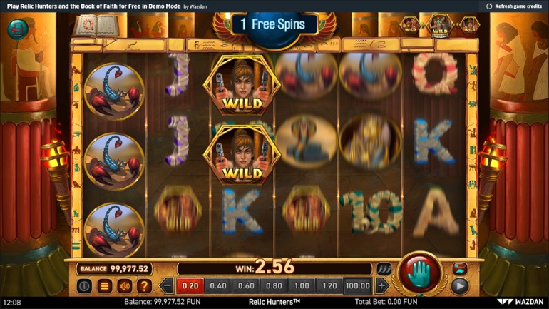 Wandering Wilds free spins feature in Relic Hunters