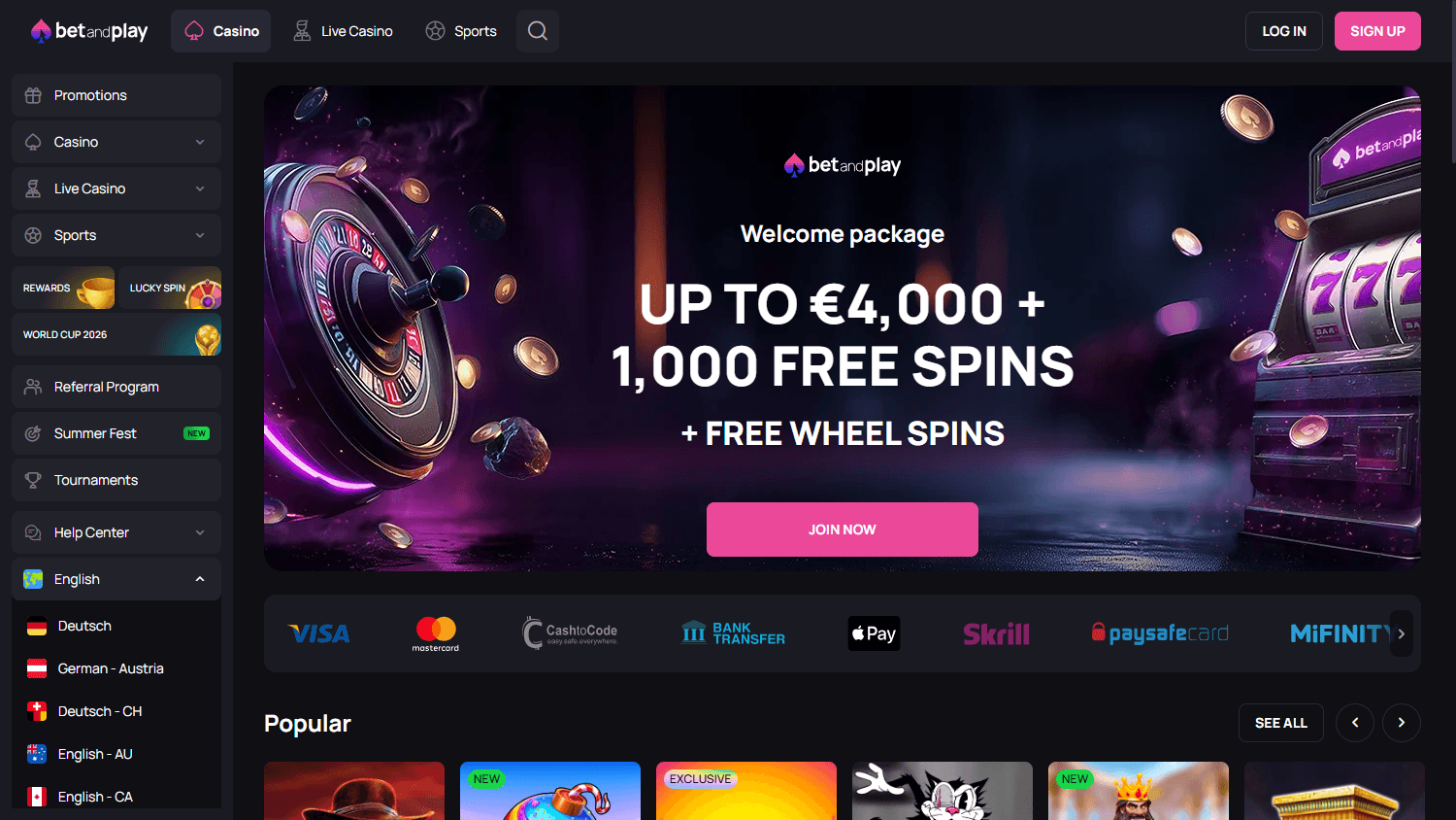 betandplay_casino_homepage_desktop