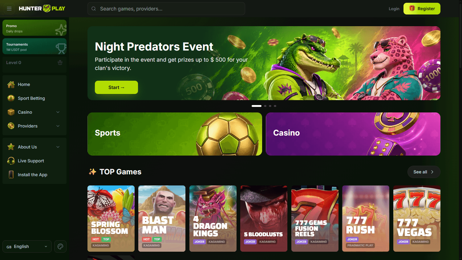 hunterplay_casino_homepage_desktop