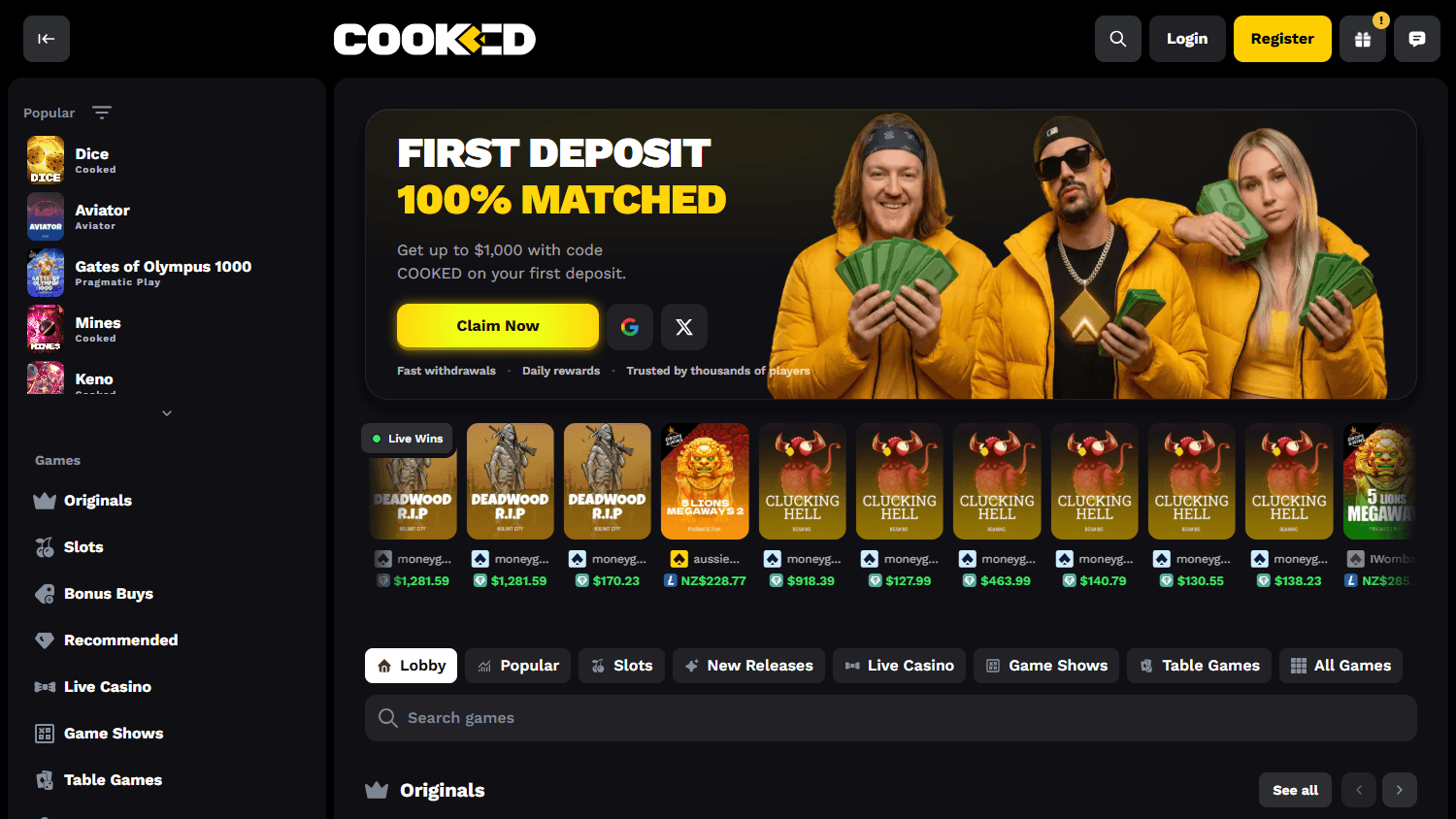 cooked_casino_homepage_desktop