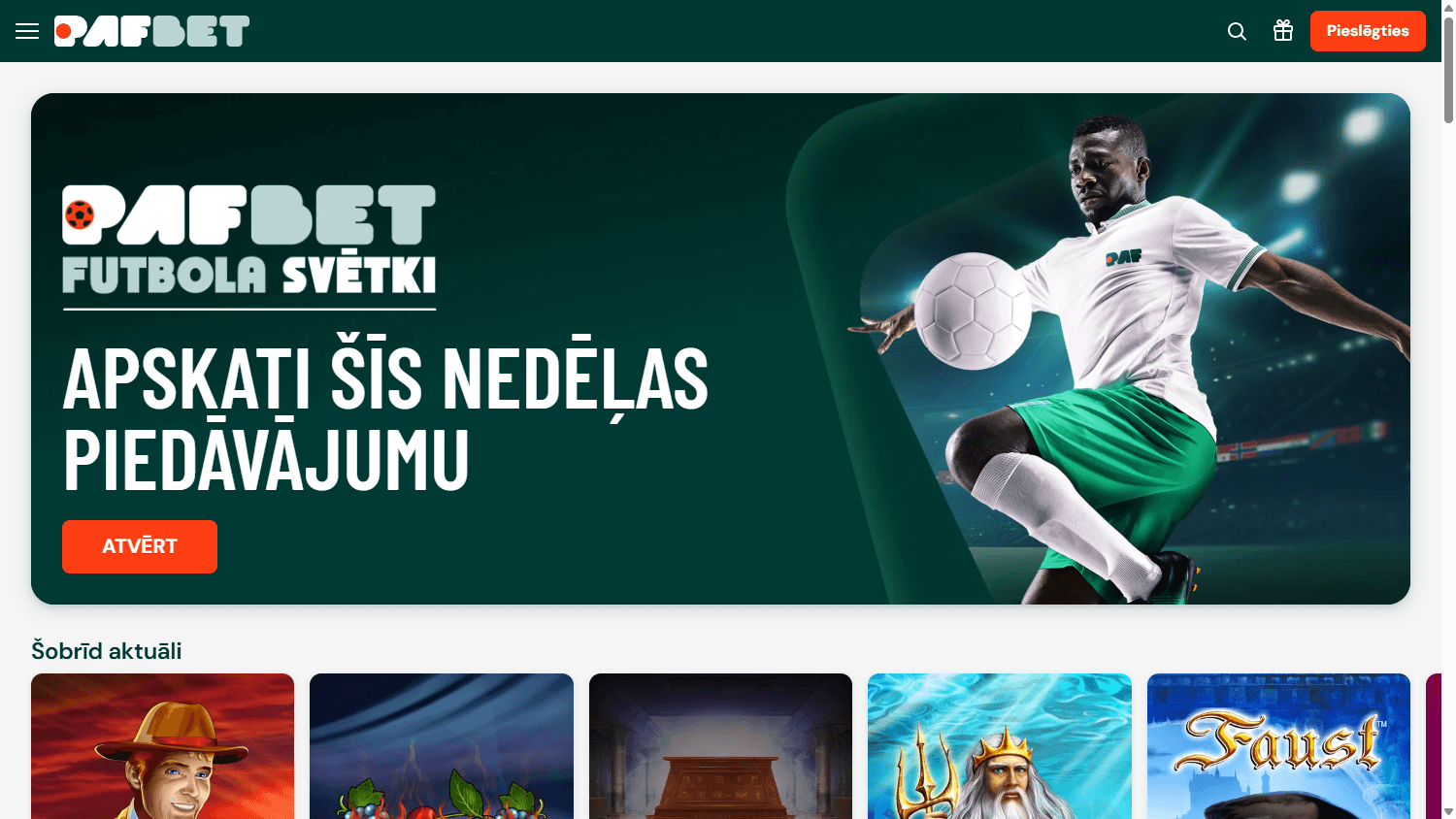 Pafbet_Casino_homepage_desktop