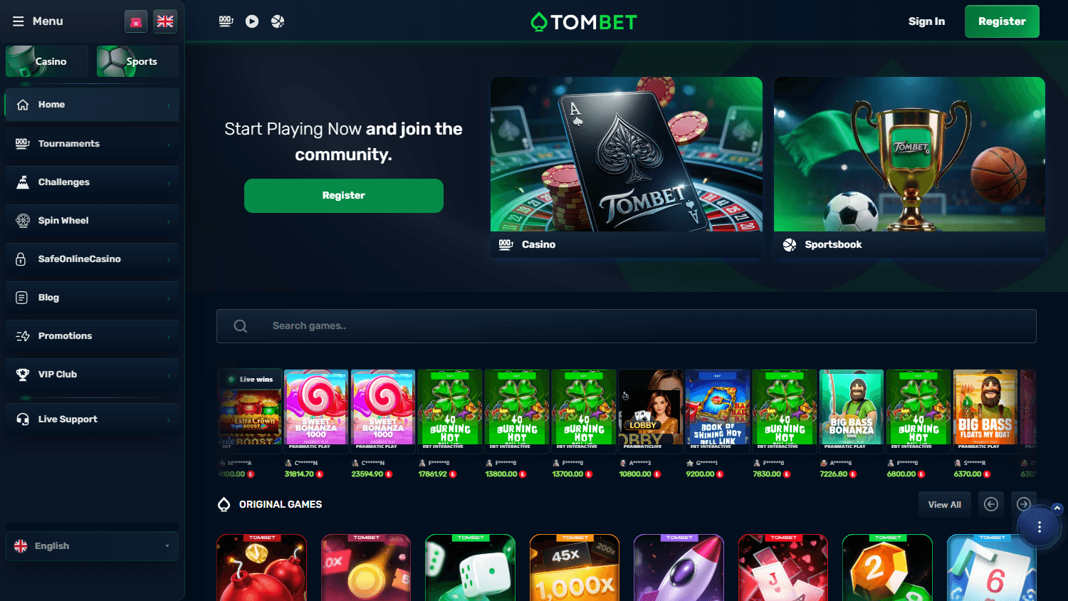 tombet_casino_homepage_desktop