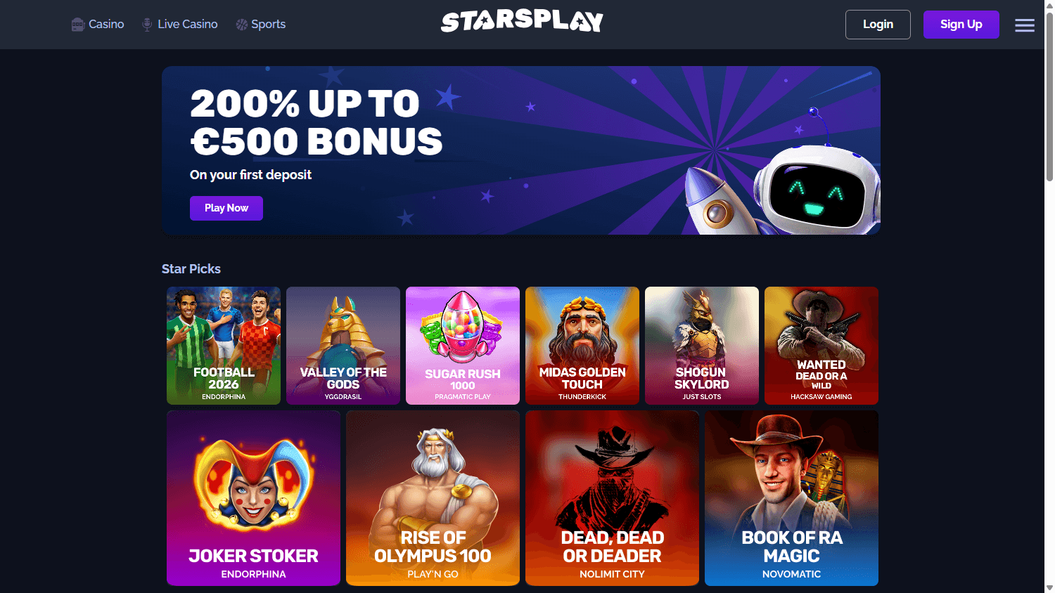 starsplay_casino_homepage_desktop