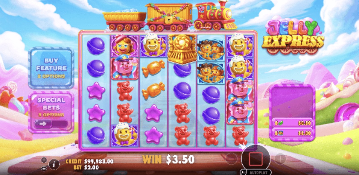 Jelly Express has a Cascading mechanism to calculate wins