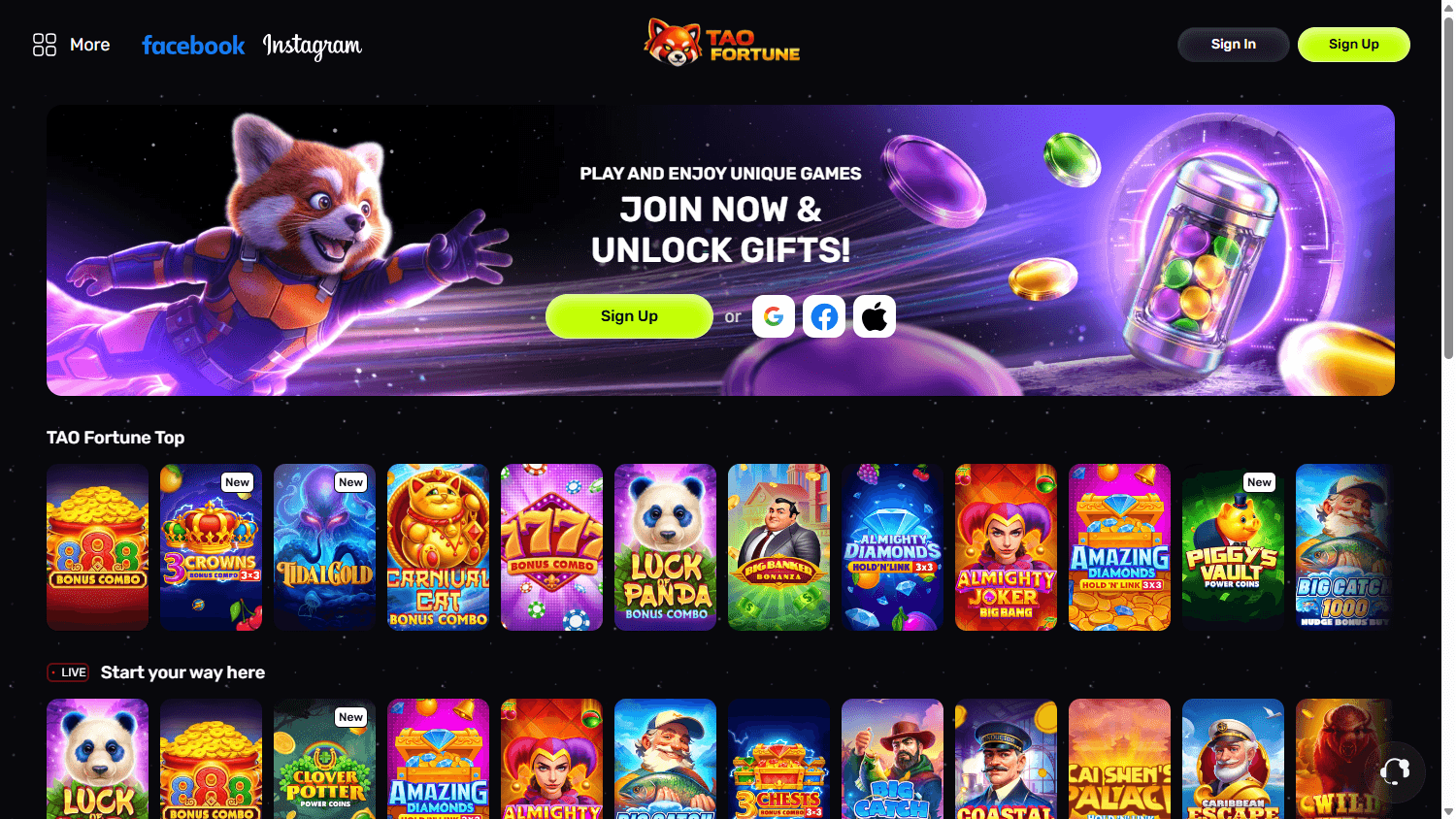 tao_fortune_casino_homepage_desktop