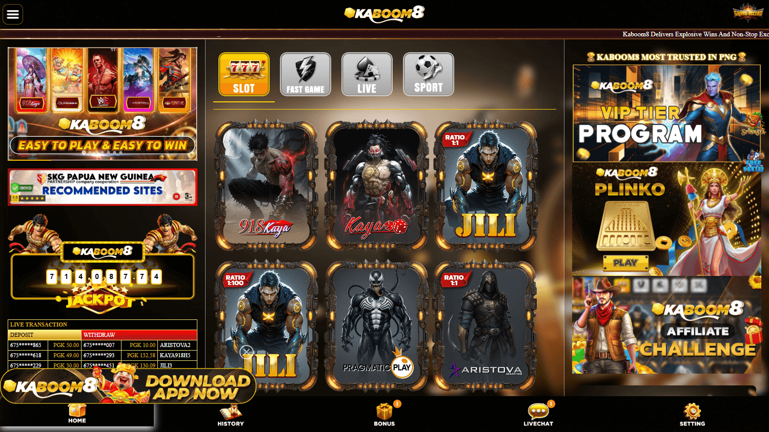 kaboom8_casino_homepage_desktop