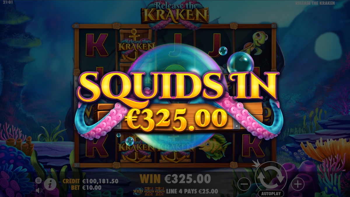 Release the Kraken slot high symbol win