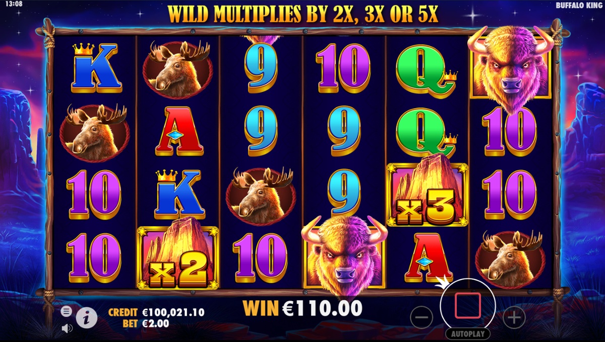 Buffalo King big win with a low symbol