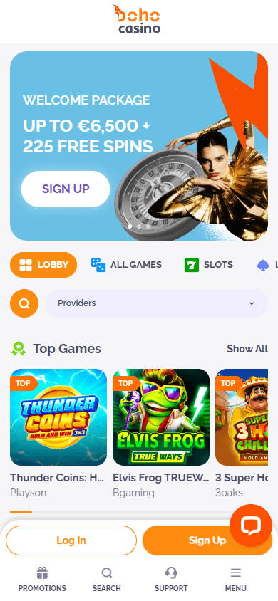 BOHO_Casino_homepage_mobile