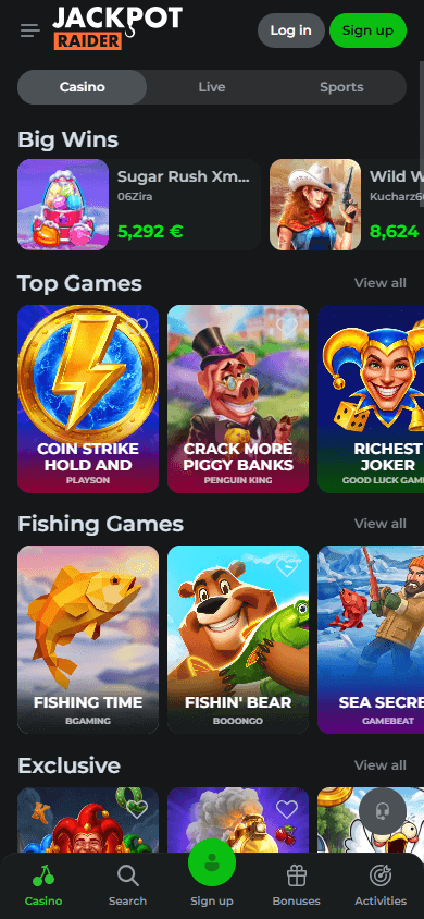 jackpotraider_casino_homepage_mobile