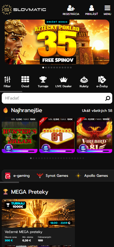 slovmatic_casino_homepage_mobile