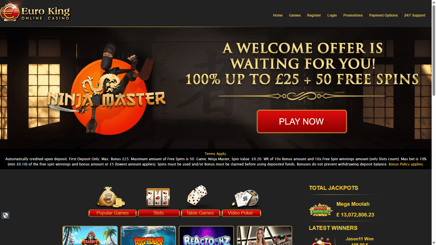 euroking_casino_uk_homepage_desktop