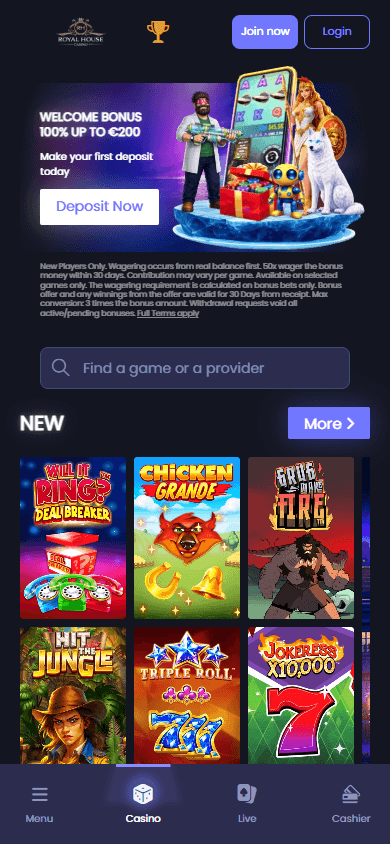Royal_House_Casino_homepage_mobile