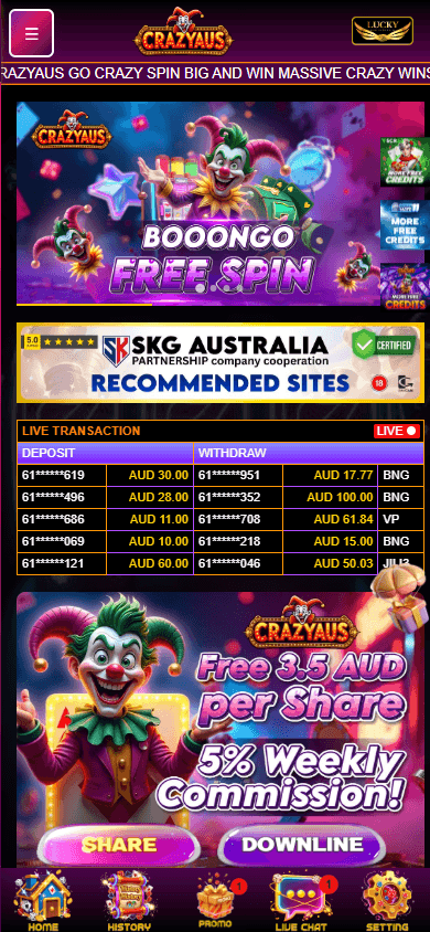 CRAZYAUS_Casino_homepage_mobile