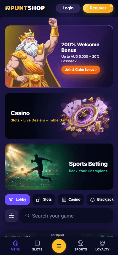 PuntShop_Casino_homepage_mobile