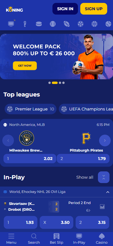 Koning_Casino_homepage_mobile