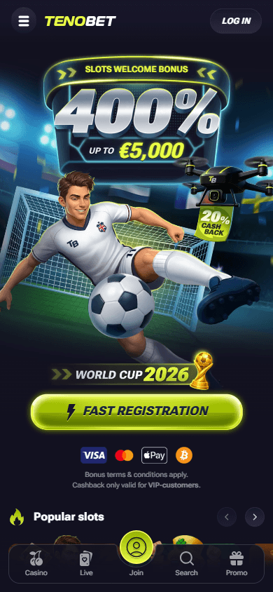 TenoBet_Casino_homepage_mobile