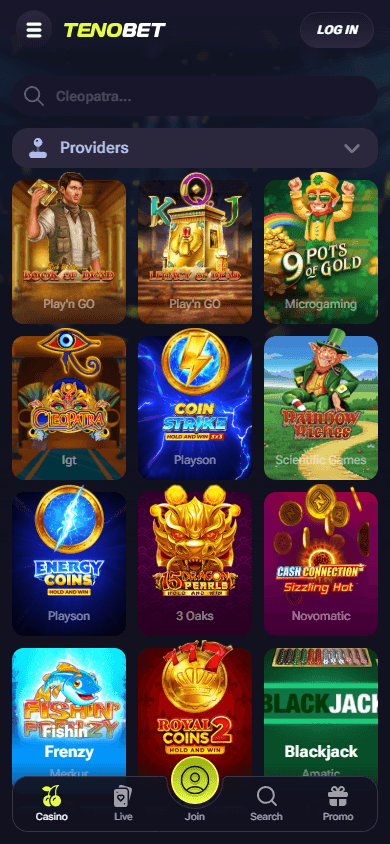 TenoBet_Casino_game_gallery_mobile
