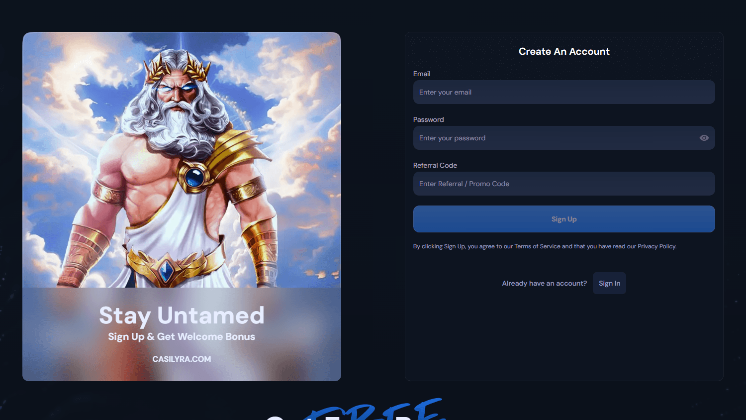 Casilyra_Casino_homepage_desktop
