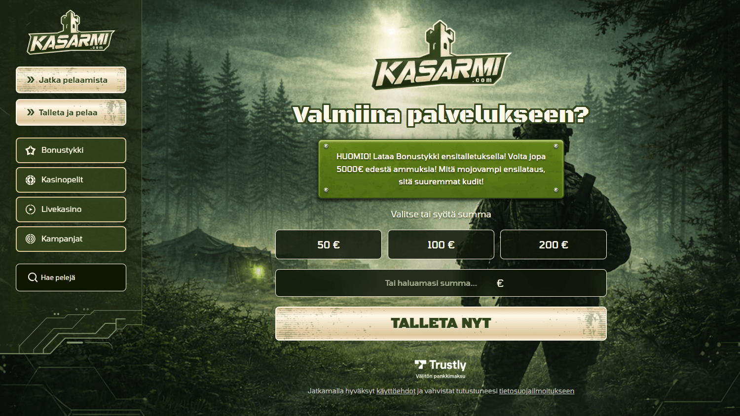 Kasarmi_Casino_homepage_desktop