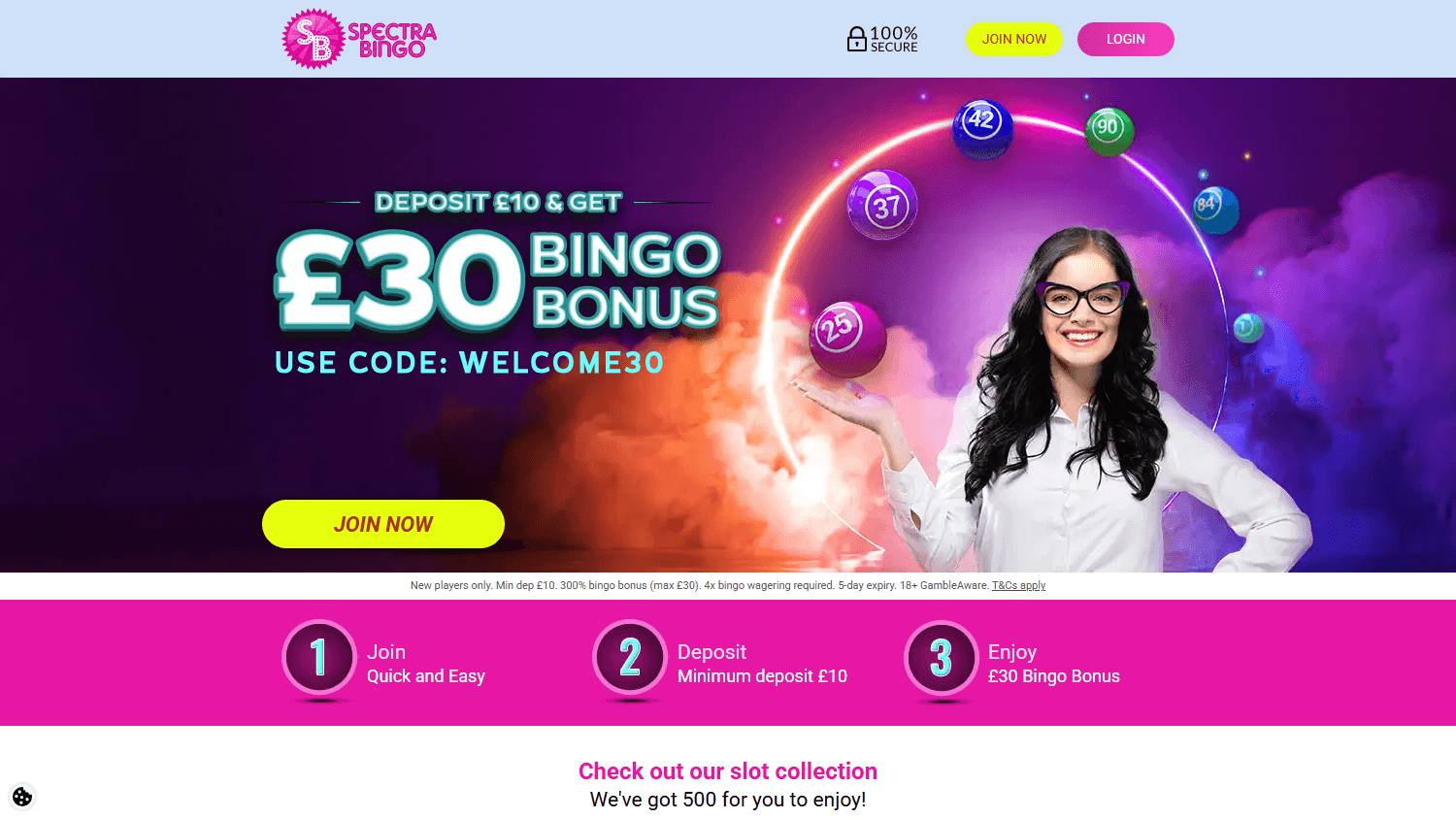 Spectra_Bingo_Casino_homepage_desktop
