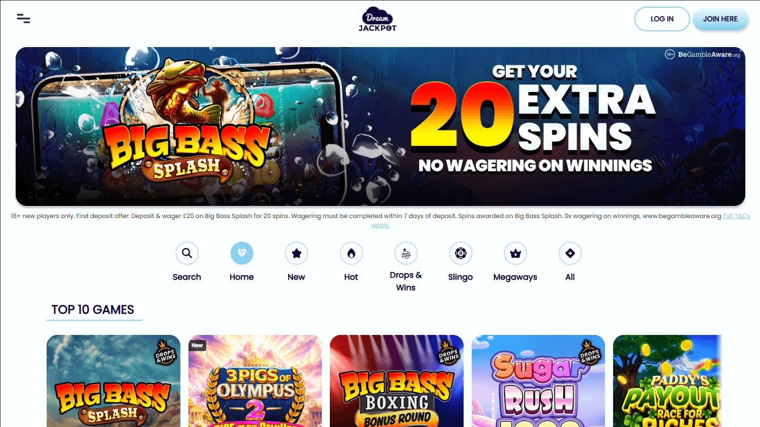 Dream_Jackpot_Casino_homepage_desktop