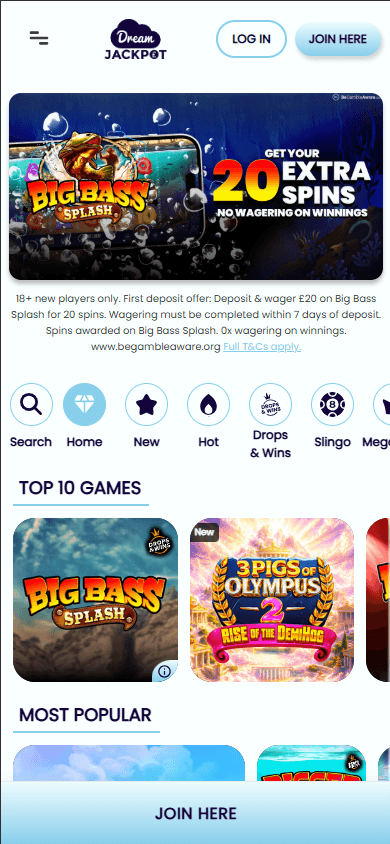 Dream_Jackpot_Casino_homepage_mobile