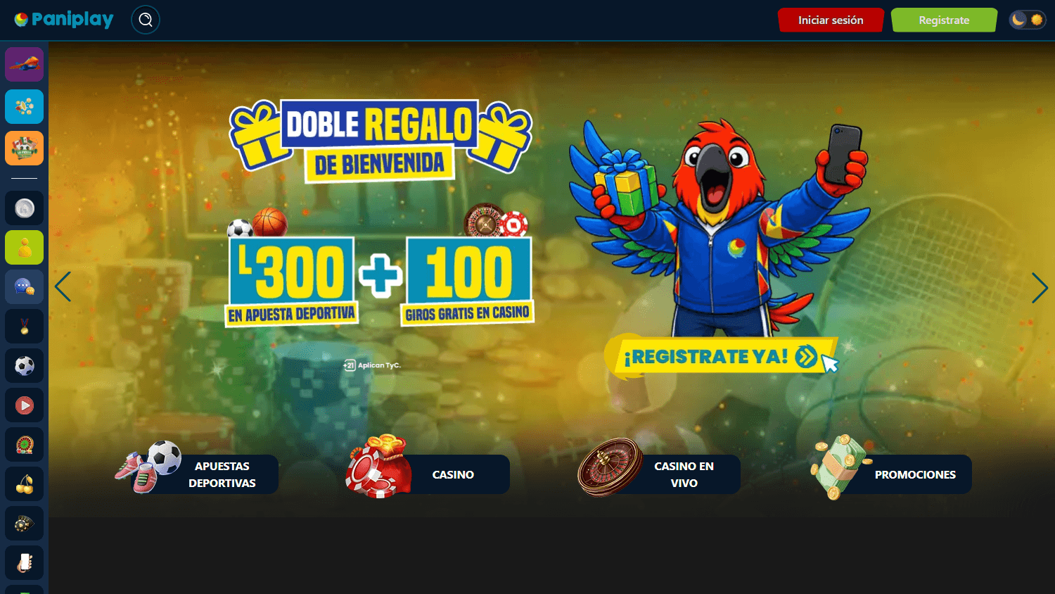 Paniplay_Casino_homepage_desktop