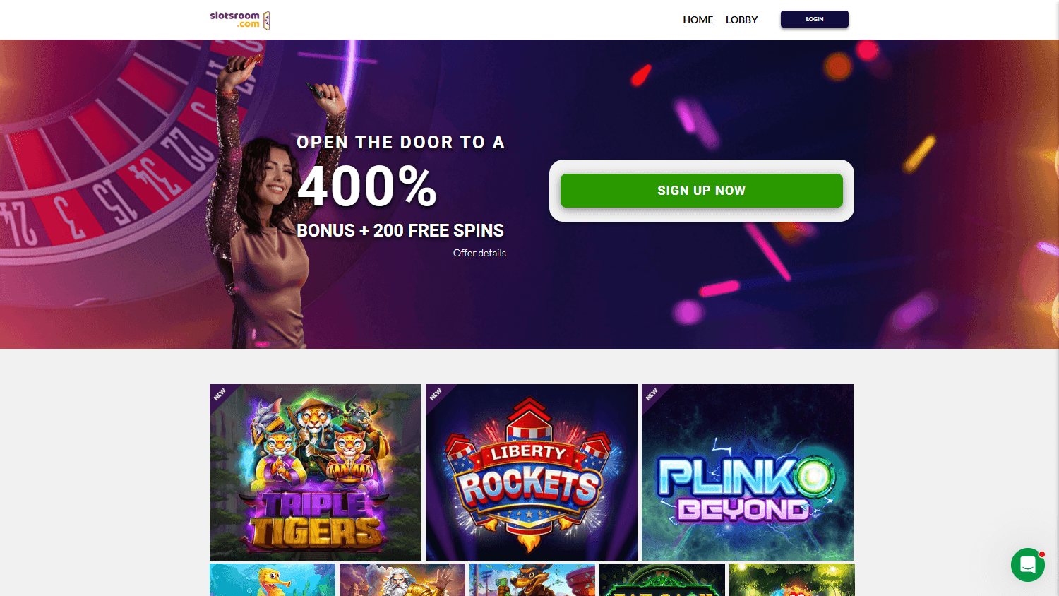 SlotsRoom_Casino_homepage_desktop
