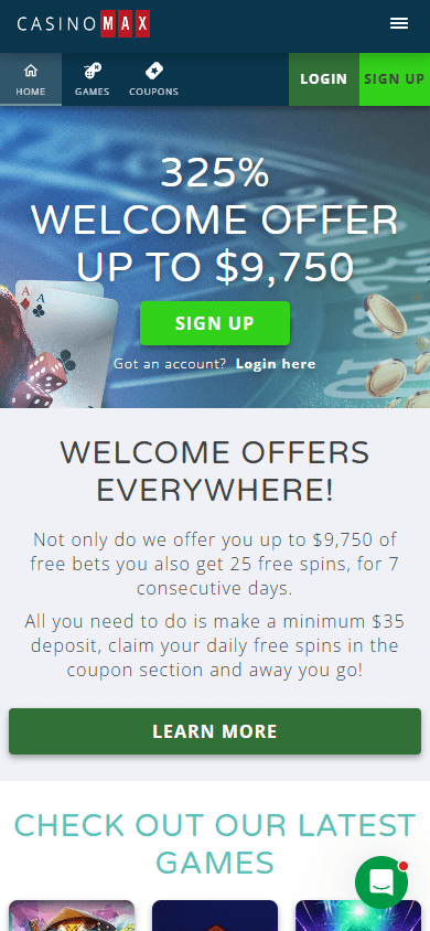 CasinoMax_homepage_mobile