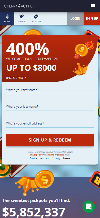 Cherry_Jackpot_Casino_homepage_mobile