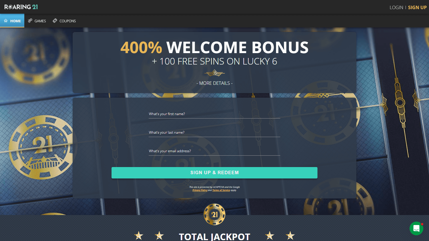 Roaring21_Casino_homepage_desktop