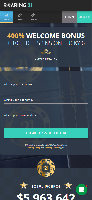 Roaring21_Casino_homepage_mobile