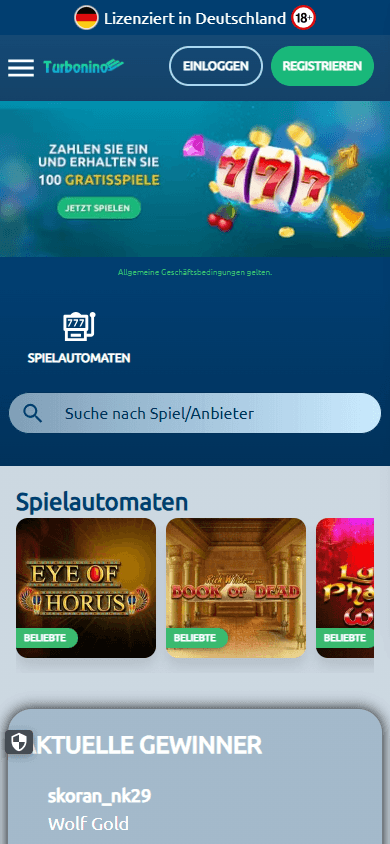 Turbonino_Casino_DE_homepage_mobile
