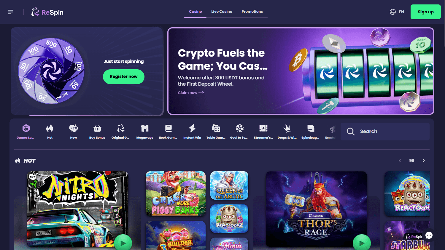 respin_casino_homepage_desktop