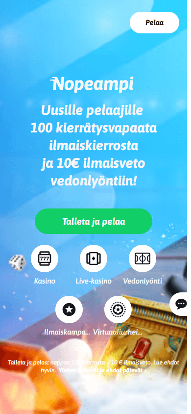 nopeampi_casino_homepage_mobile