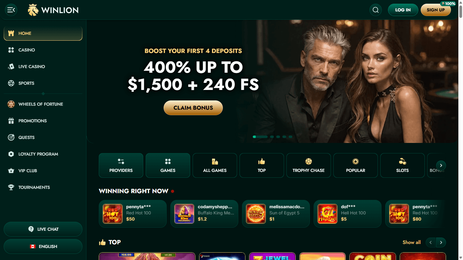 winlion_casino_homepage_desktop