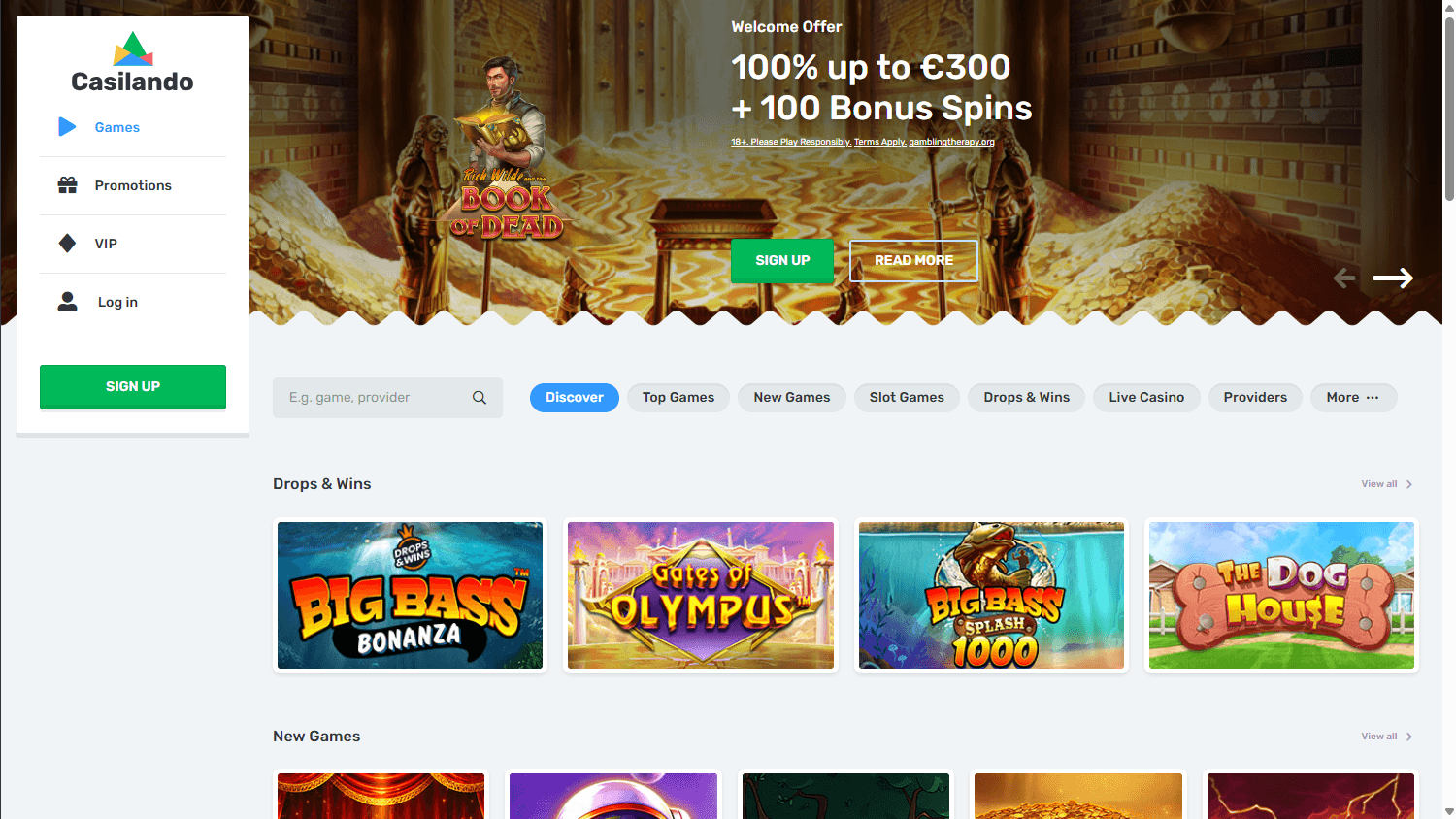 casilando_casino_homepage_desktop
