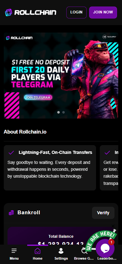 rollchain_casino_homepage_mobile