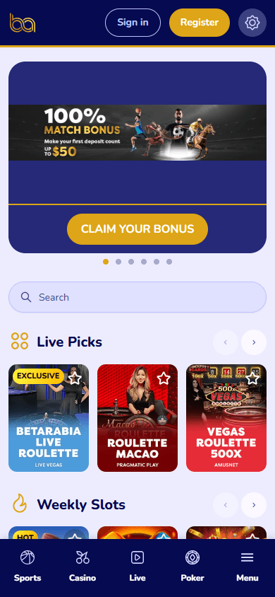 betarabia_casino_homepage_mobile