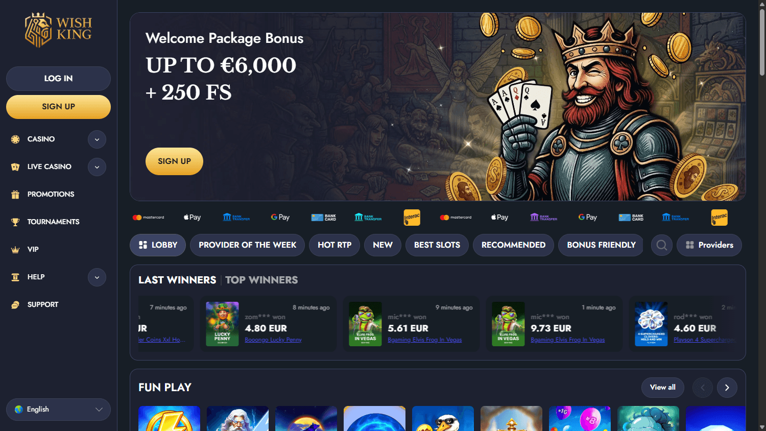 wishking_casino_homepage_desktop