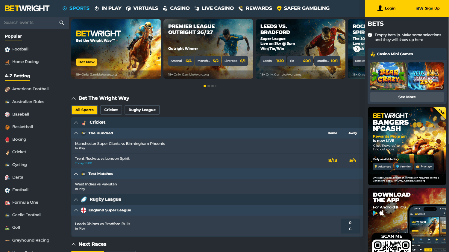 BetWright_Casino_homepage_desktop