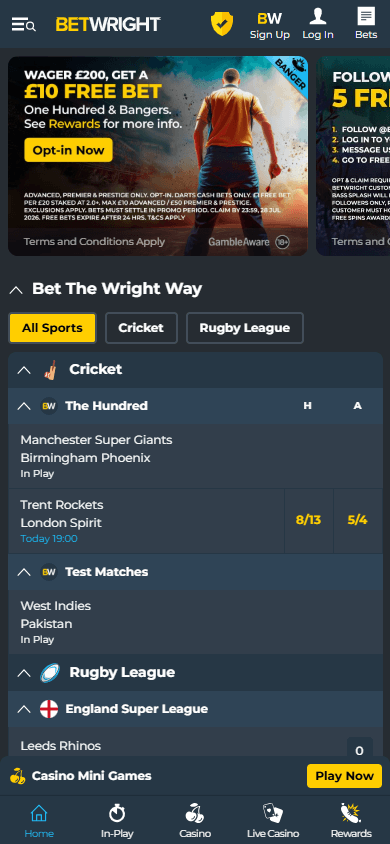 BetWright_Casino_homepage_mobile