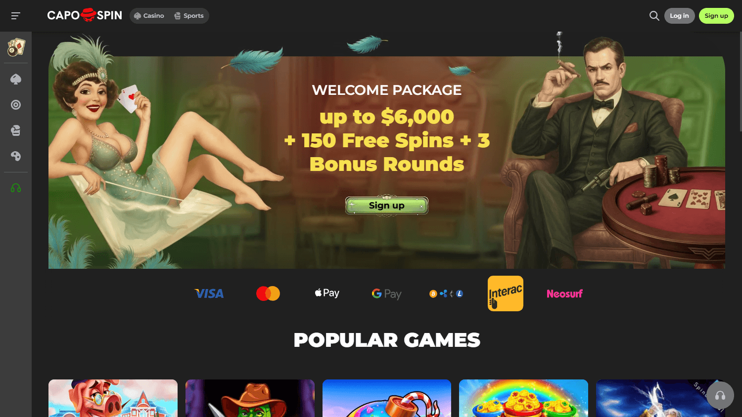 Capospin_Casino_homepage_desktop