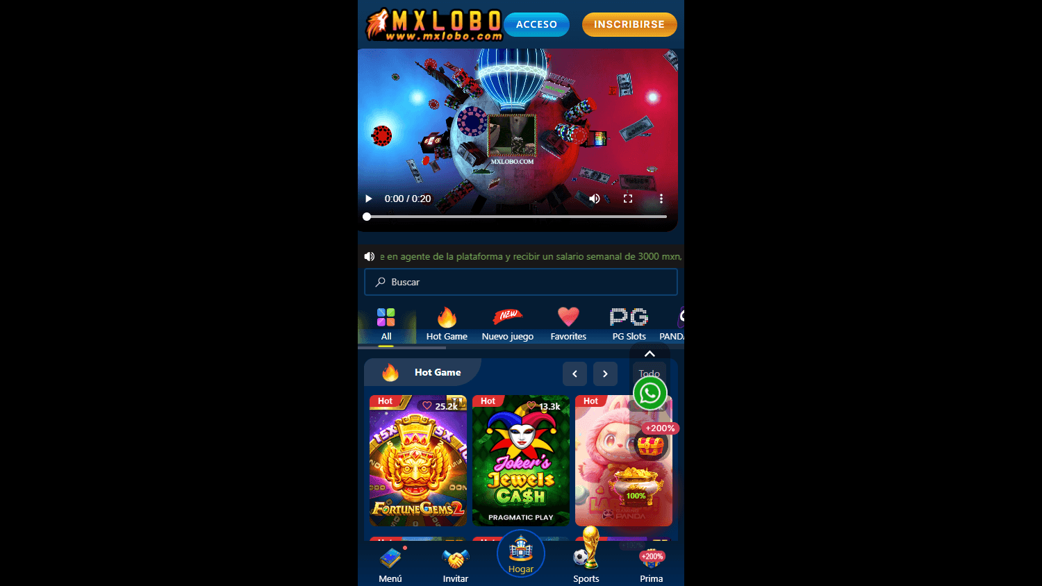 MXLOBO_Casino_homepage_desktop