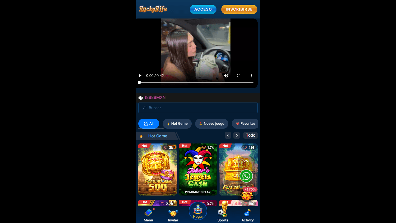 LuckyLife_Casino_MX_homepage_desktop