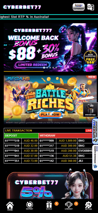 Cyberbet77_Casino_homepage_mobile