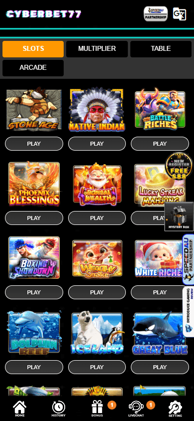 Cyberbet77_Casino_game_gallery_mobile