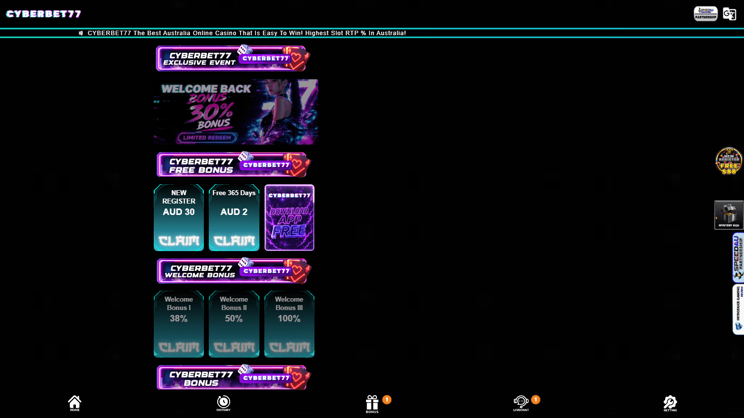 Cyberbet77_Casino_promotions_desktop